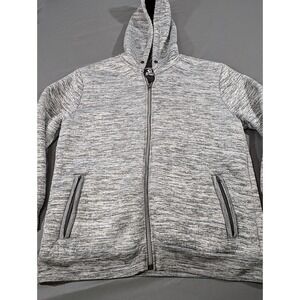 Akademiks Mens 2XL Gray Space Dye Sherpa Lined Full Zip Hoodie Sweatshirt